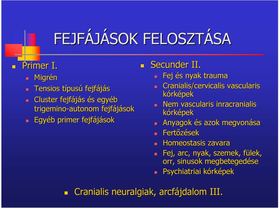 fejfájások Secunder II.