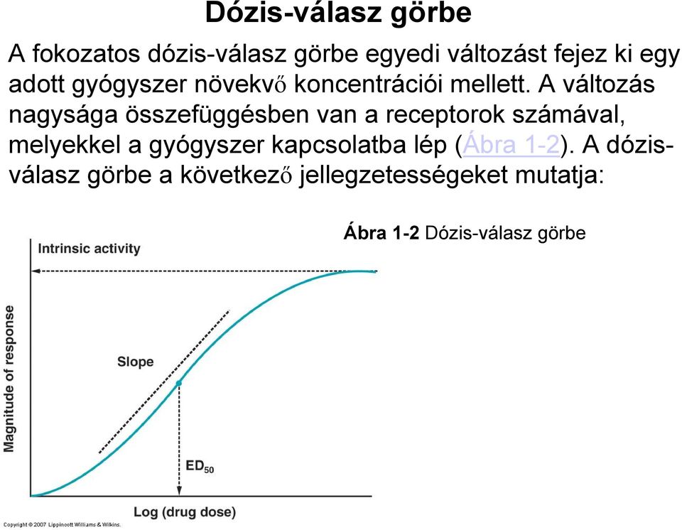 A változás nagysága összefüggésben van a receptorok számával, melyekkel a