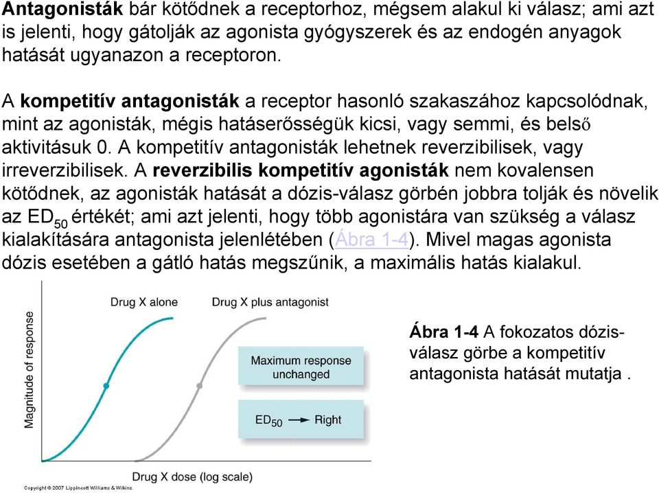 A kompetitív antagonisták lehetnek reverzibilisek, vagy irreverzibilisek.