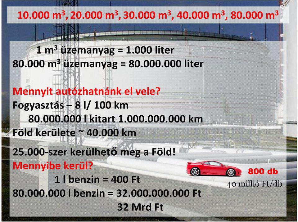 000.000.000 km Föld kerülete ~ 40.000 km 25.000-szer kerülhetı meg a Föld! Mennyibe kerül?