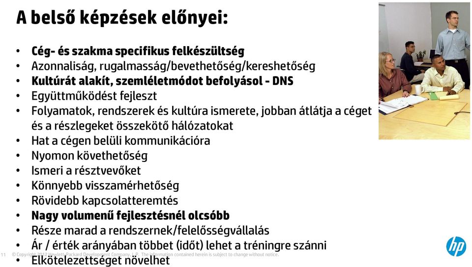 összekötő hálózatokat Hat a cégen belüli kommunikációra Nyomon követhetőség Ismeri a résztvevőket Könnyebb visszamérhetőség Rövidebb