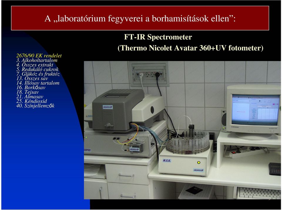 Összes sav 14. Illósav tartalom 16. Borkősav 18. Tejsav 21. Almasav 25.