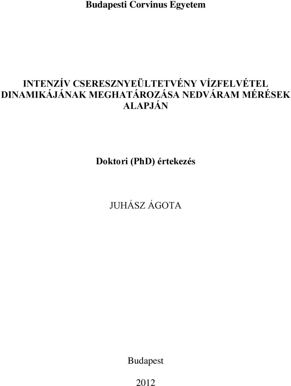 DINAMIKÁJÁNAK MEGHATÁROZÁSA NEDVÁRAM