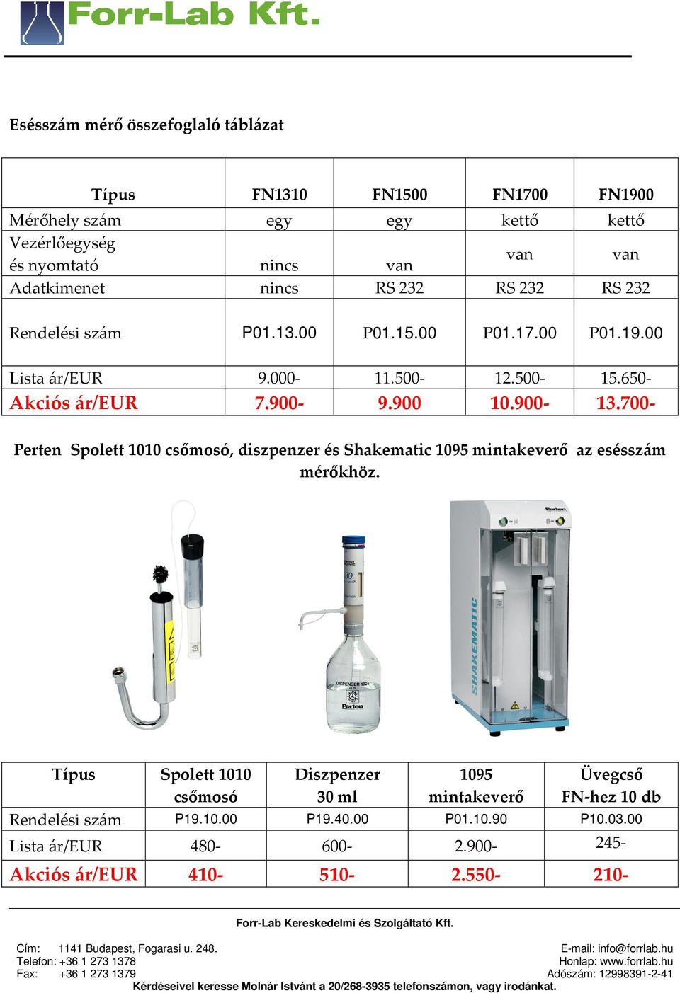 900-9.900 10.900-13.700- Perten Spolett 1010 csőmosó, diszpenzer és Shakematic 1095 mintakeverő az esésszám mérőkhöz.