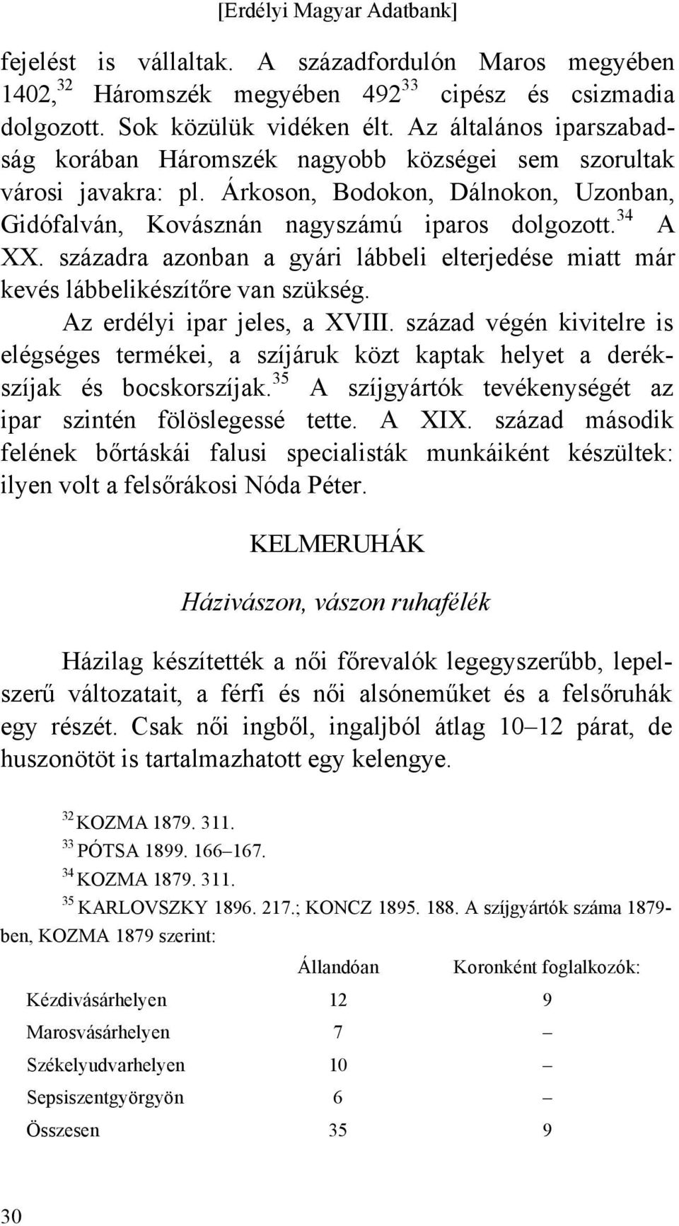 századra azonban a gyári lábbeli elterjedése miatt már kevés lábbelikészítőre van szükség. Az erdélyi ipar jeles, a XVIII.