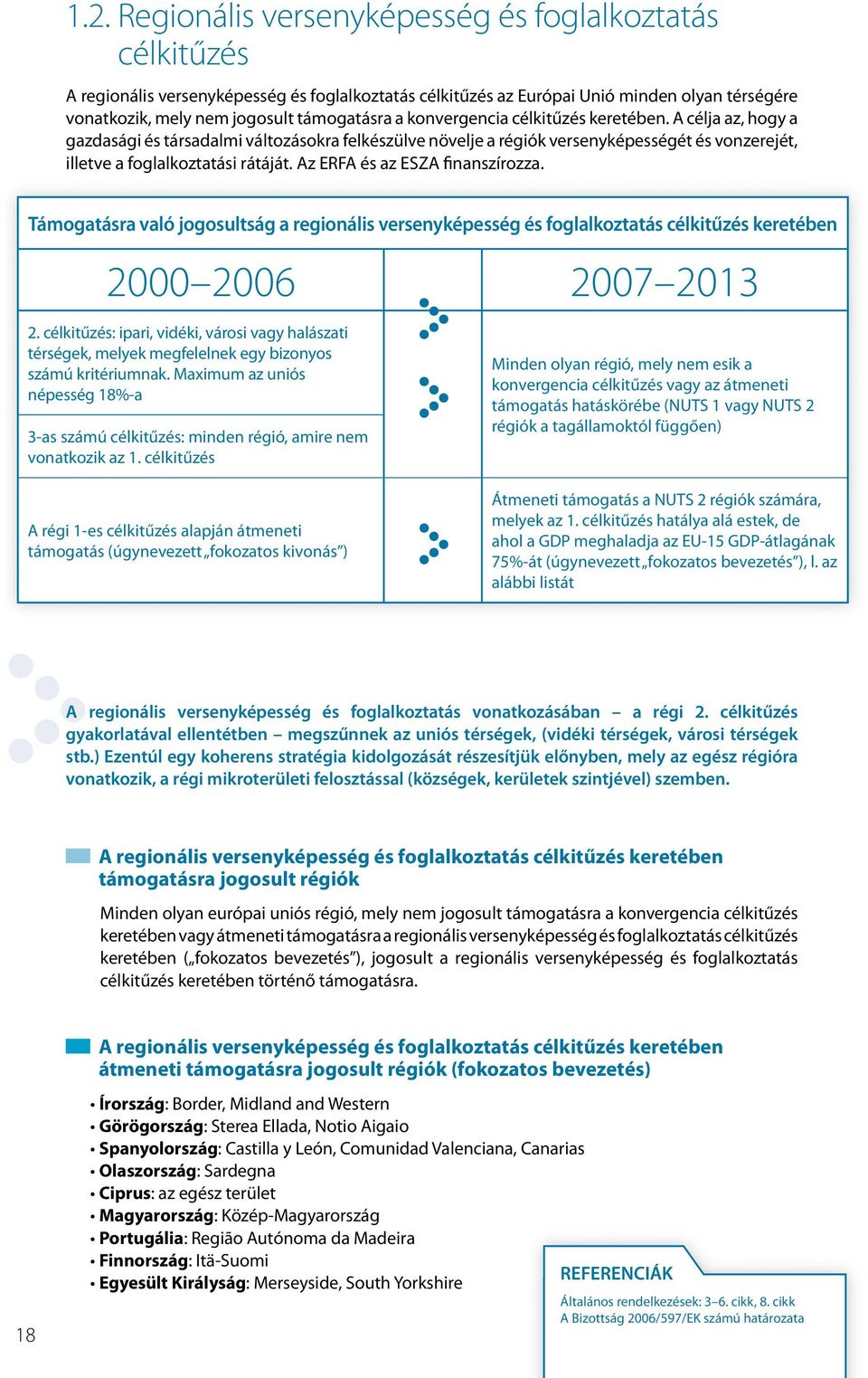 Az ERFA és az ESZA finanszírozza. Támogatásra való jogosultság a regionális versenyképesség és foglalkoztatás célkitűzés keretében 2000 2006 2007 2013 2.