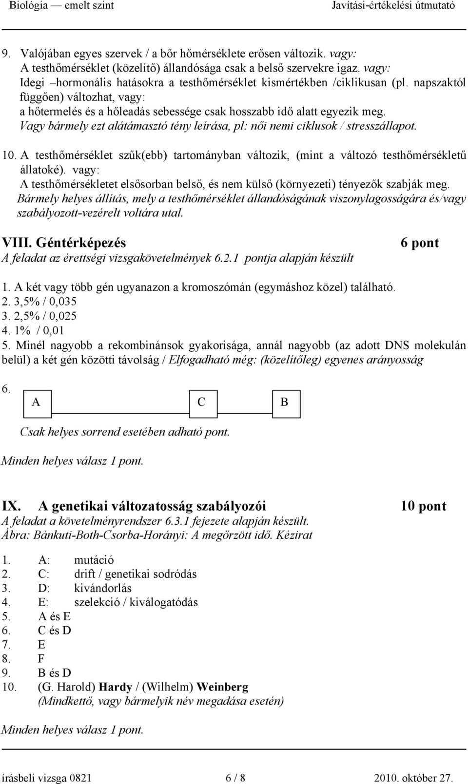 Vagy bármely ezt alátámasztó tény leírása, pl: női nemi ciklusok / stresszállapot. 10. A testhőmérséklet szűk(ebb) tartományban változik, (mint a változó testhőmérsékletű állatoké).