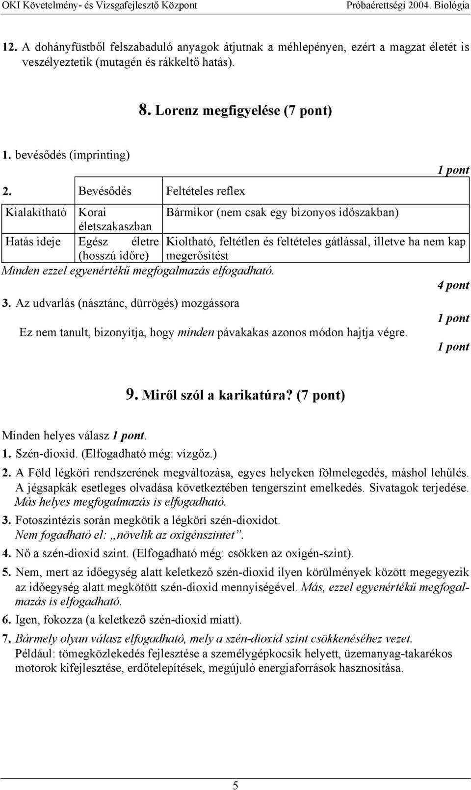 (hosszú időre) megerősítést Minden ezzel egyenértékű megfogalmazás elfogadható. 4 pont 3.