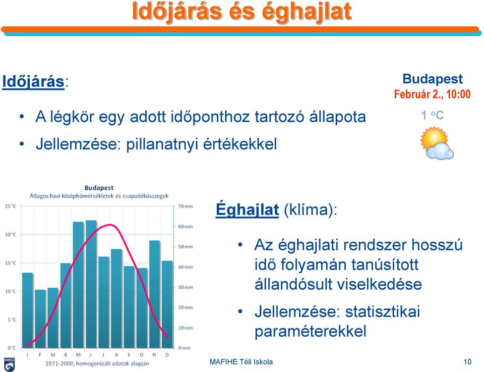 , 10:00 1 o C Éghajlat (klíma): Az éghajlati rendszer hosszú idő folyamán