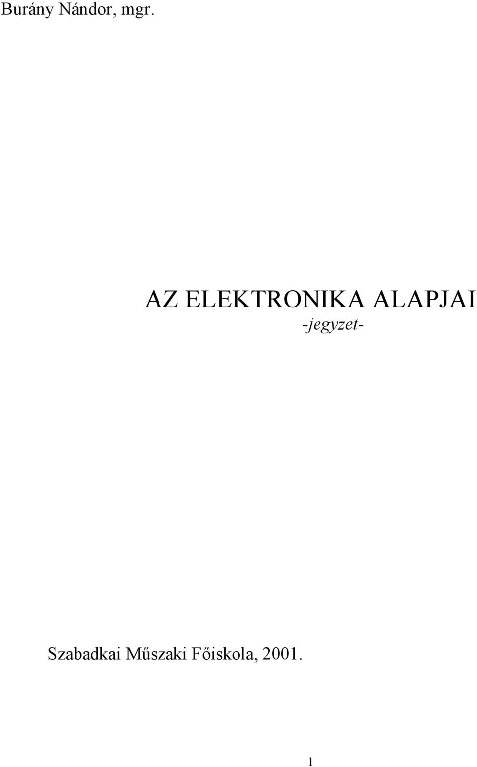 Elektronika kezdőknek pdf
