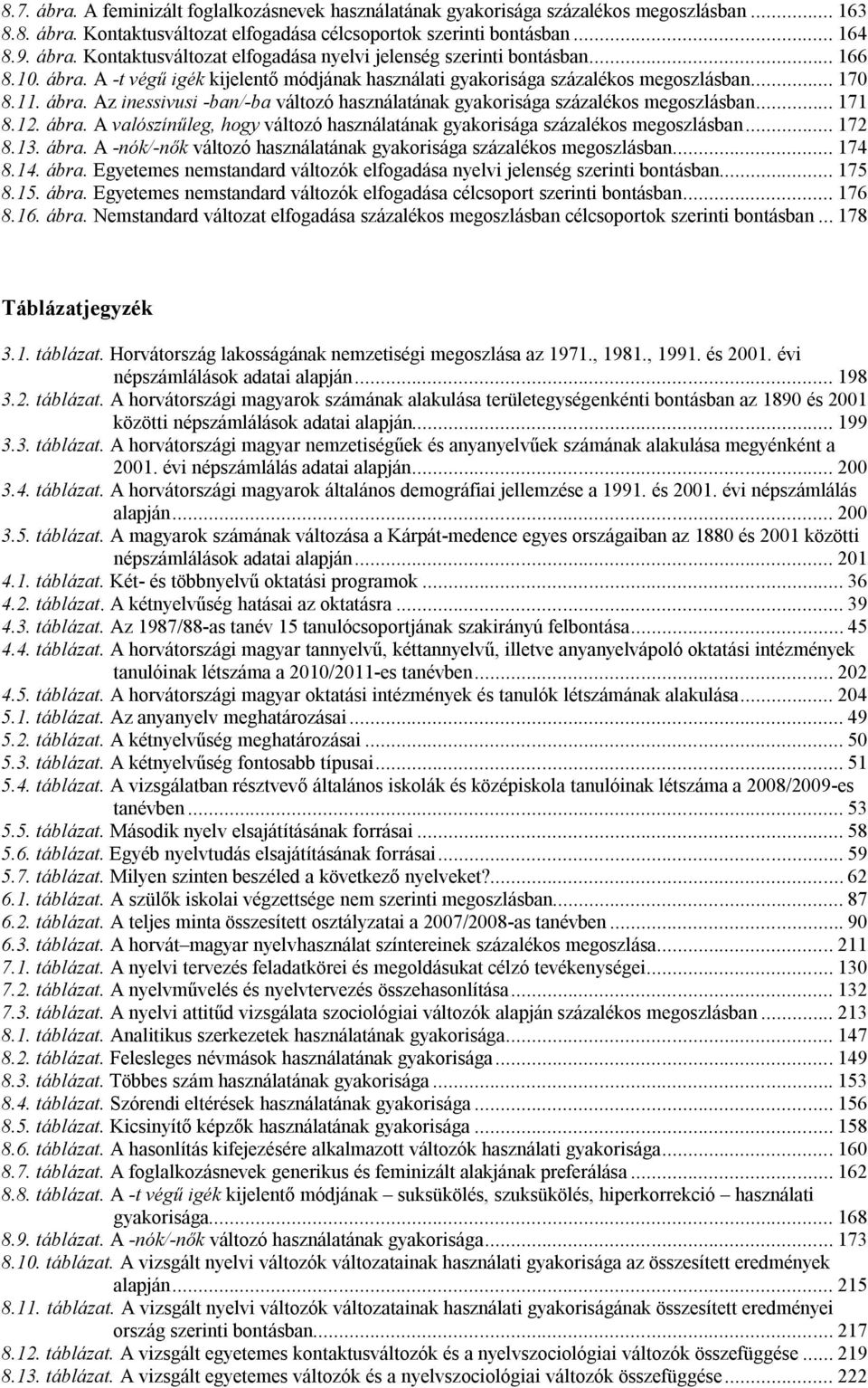 .. 171 8.12. ábra. A valószínűleg, hogy változó használatának gyakorisága százalékos megoszlásban... 172 8.13. ábra. A -nók/-nők változó használatának gyakorisága százalékos megoszlásban... 174 8.14.