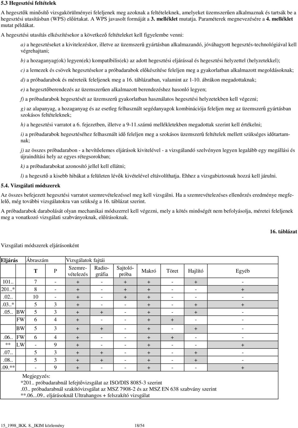 A hegesztési utasítás elkészítésekor a következő feltételeket kell figyelembe venni: a) a hegesztéseket a kivitelezéskor, illetve az üzemszerű gyártásban alkalmazandó, jóváhagyott