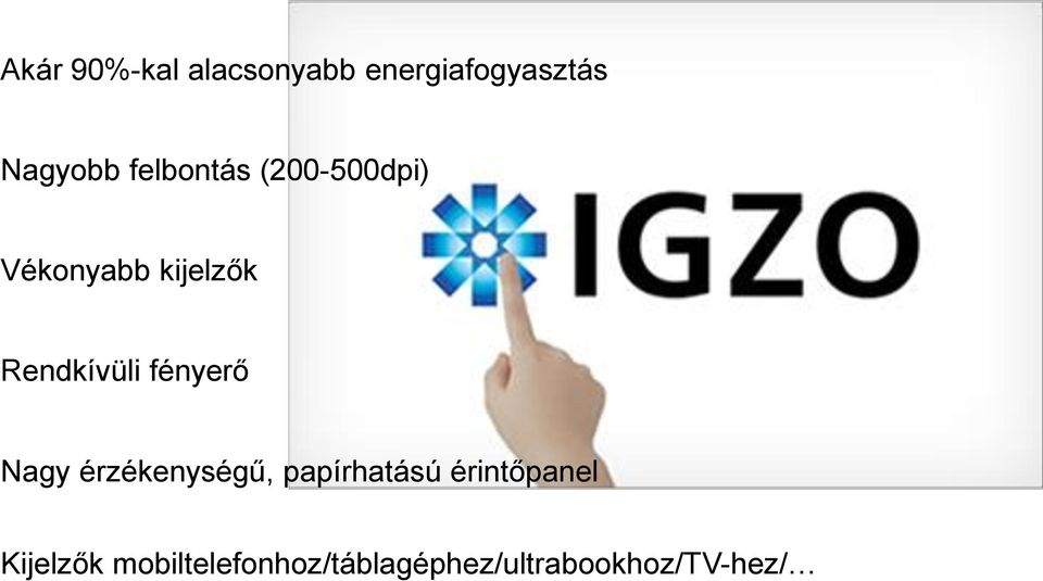 fényerő Nagy érzékenységű, papírhatású érintőpanel