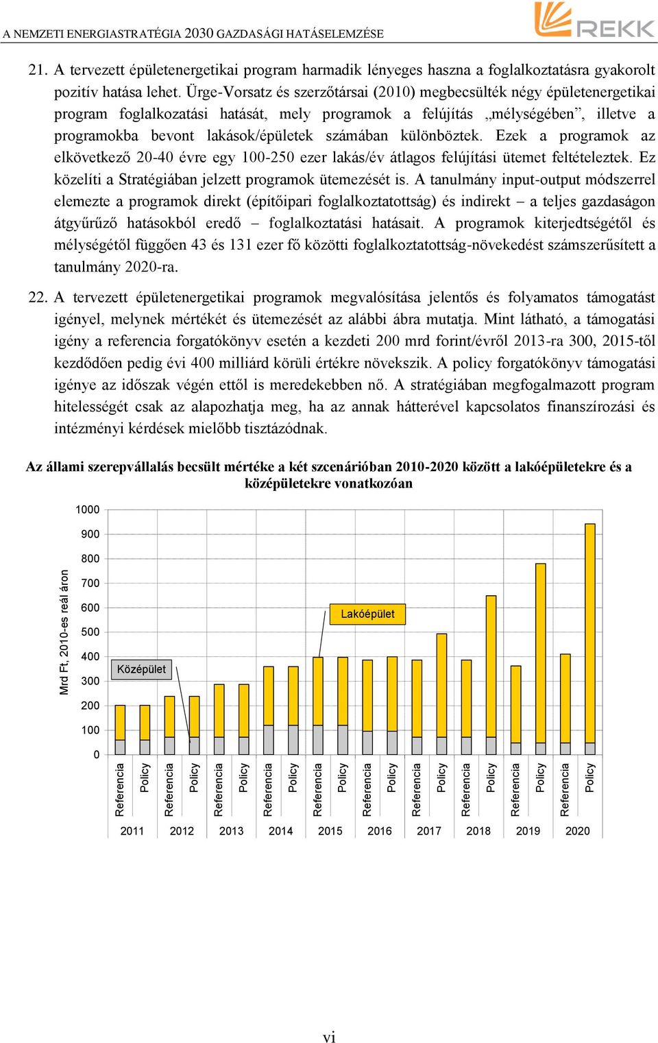 Ürge-Vorsatz és szerzőtársai (2010) megbecsülték négy épületenergetikai program foglalkozatási hatását, mely programok a felújítás mélységében, illetve a programokba bevont lakások/épületek számában