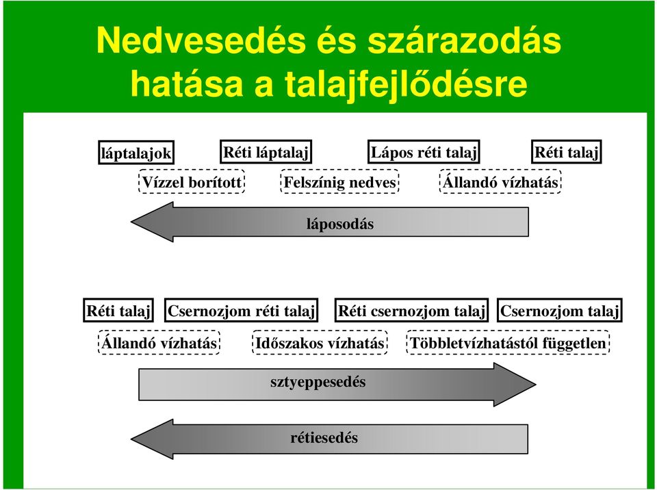 vízhatás Réti talaj Csernozjom réti talaj Réti csernozjom talaj Csernozjom talaj