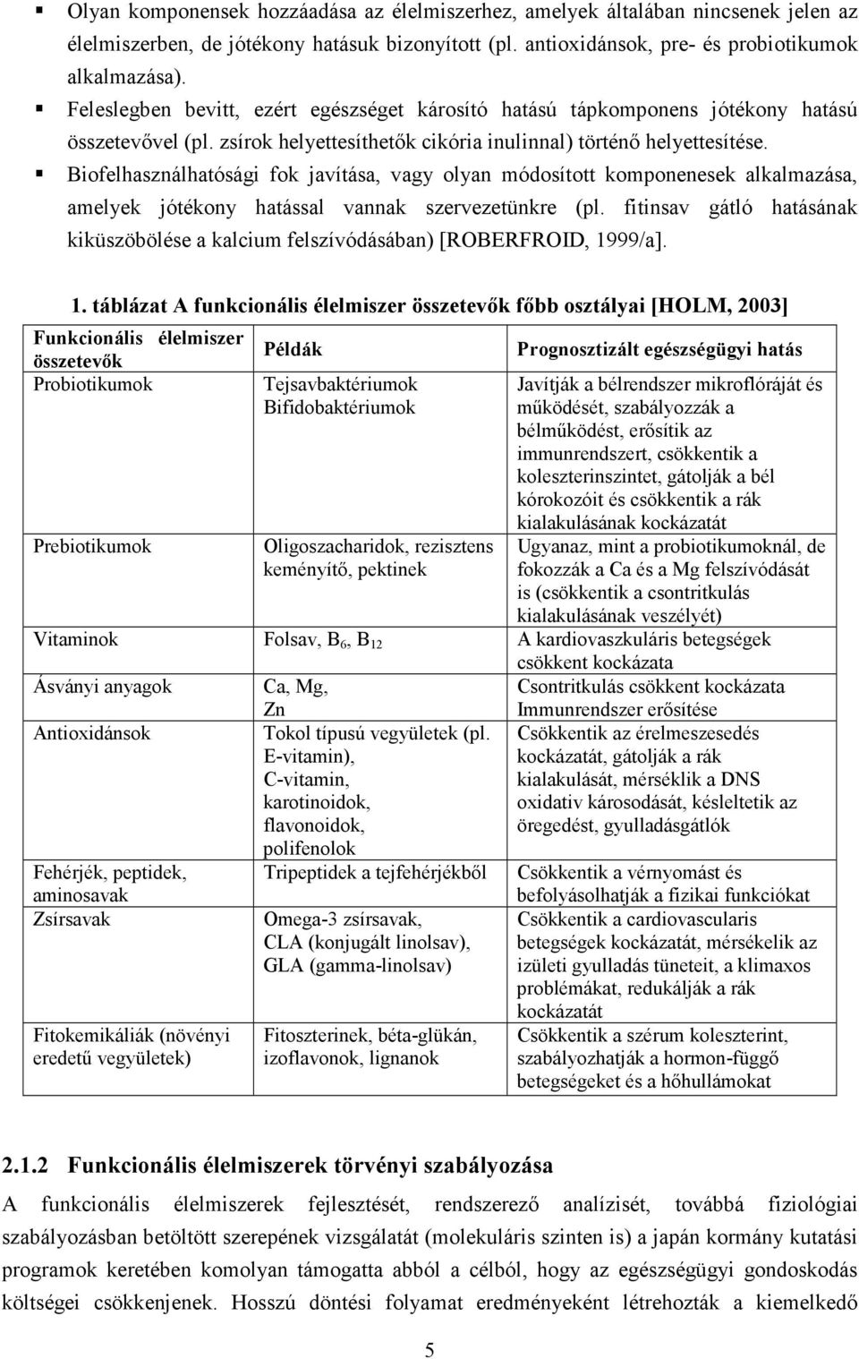 Biofelhasználhatósági fok javítása, vagy olyan módosított komponenesek alkalmazása, amelyek jótékony hatással vannak szervezetünkre (pl.