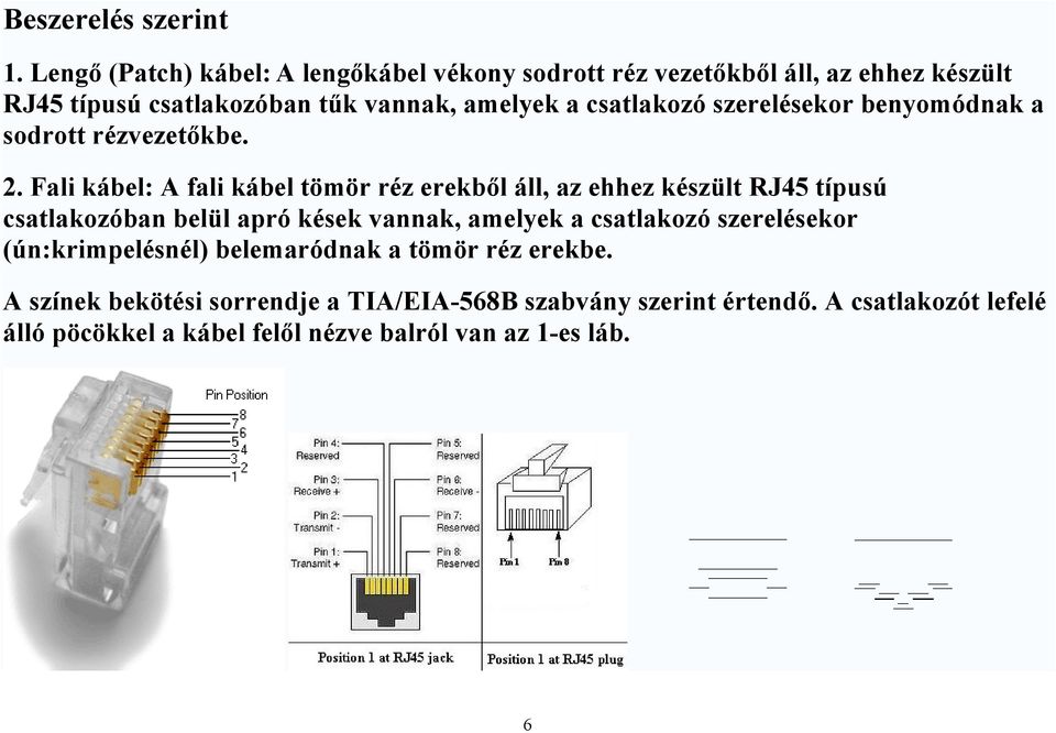 csatlakozó szerelésekor benyomódnak a sodrott rézvezetőkbe. 2.