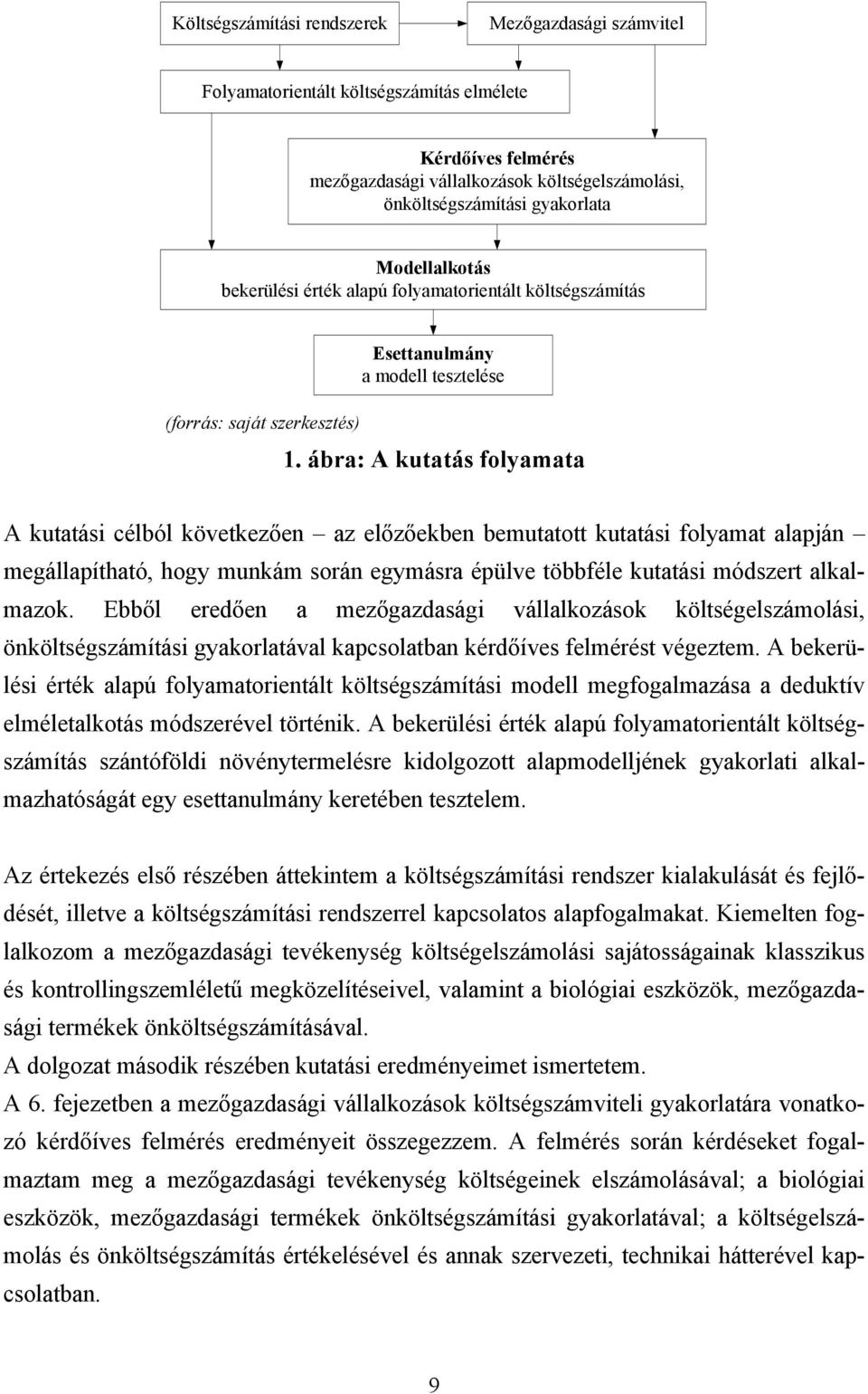 ábra: A kutatás folyamata A kutatási célból következően az előzőekben bemutatott kutatási folyamat alapján megállapítható, hogy munkám során egymásra épülve többféle kutatási módszert alkalmazok.
