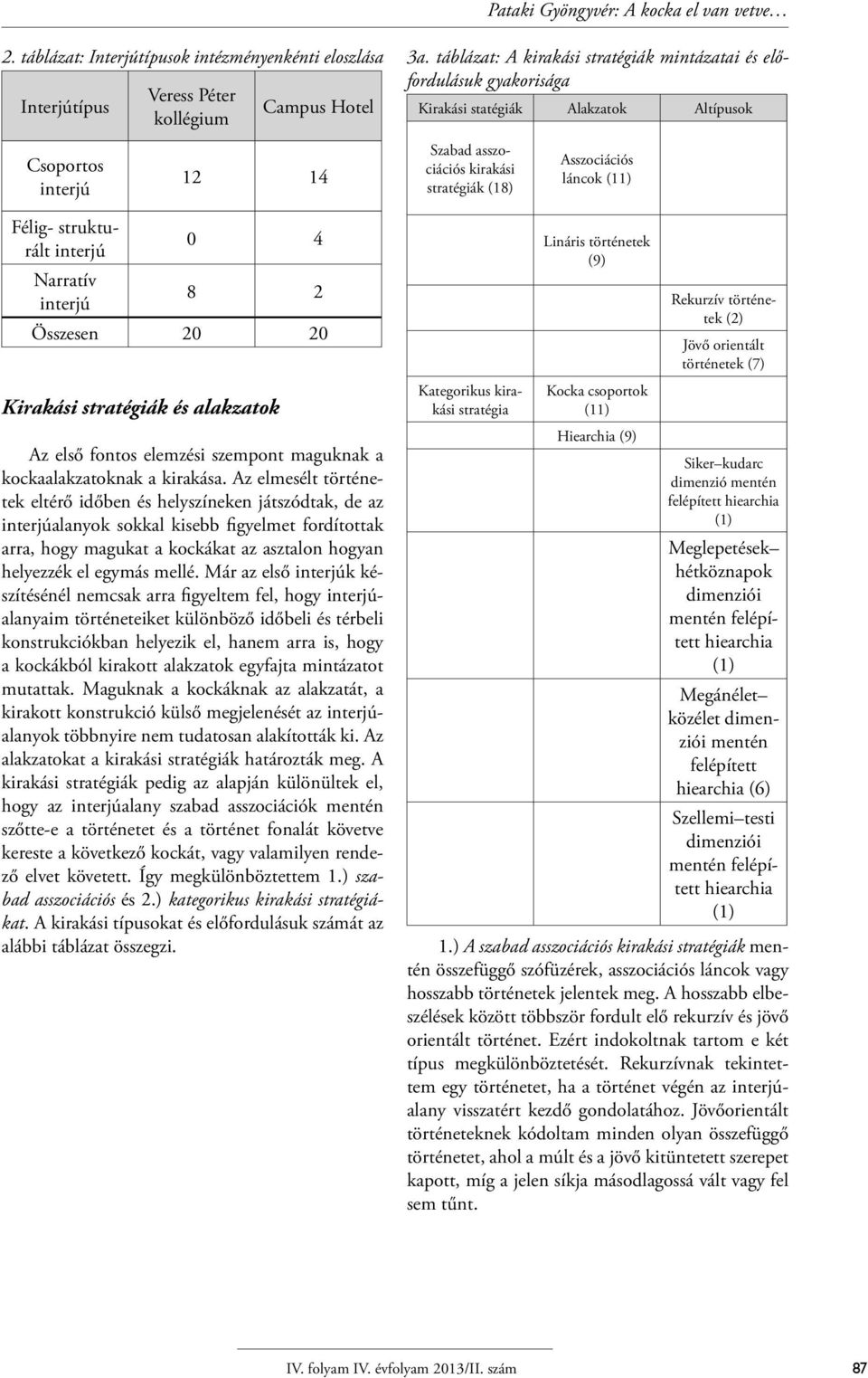 Kirakási stratégiák és alakzatok Az első fontos elemzési szempont maguknak a kockaalakzatoknak a kirakása.