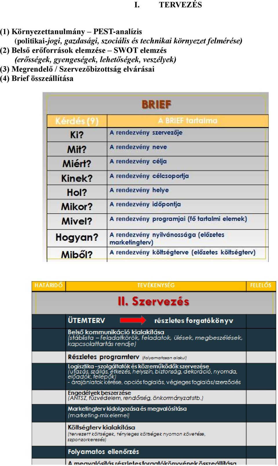 erőforrások elemzése SWOT elemzés (erősségek, gyengeségek,