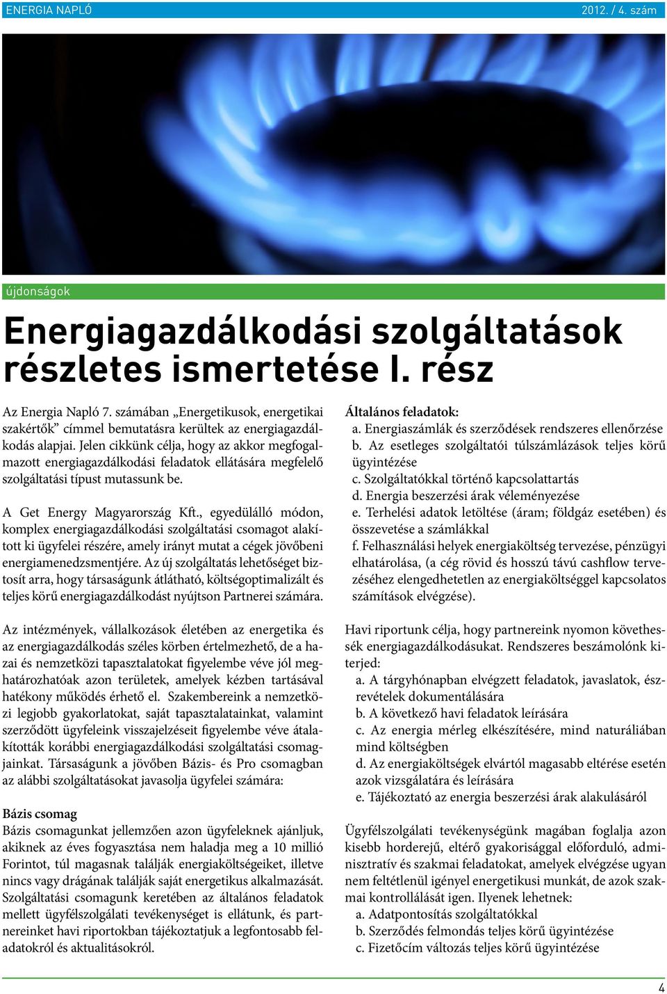 , egyedülálló módon, komplex energiagazdálkodási szolgáltatási csomagot alakított ki ügyfelei részére, amely irányt mutat a cégek jövőbeni energiamenedzsmentjére.