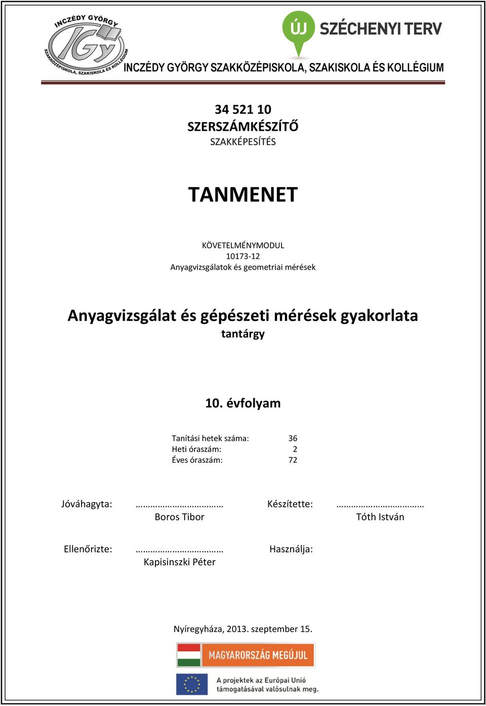 gyakorlata tantárgy 10.