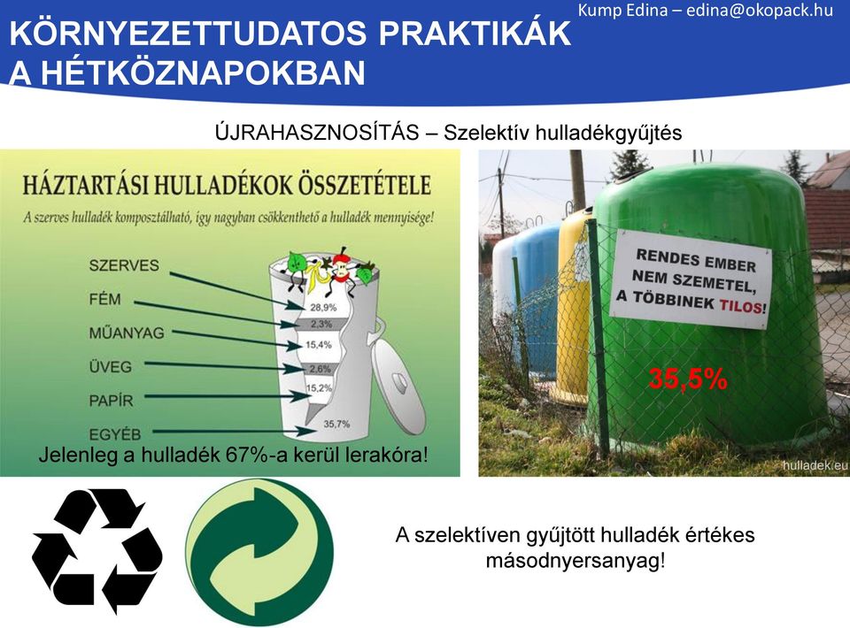 hulladék 67%-a kerül lerakóra!