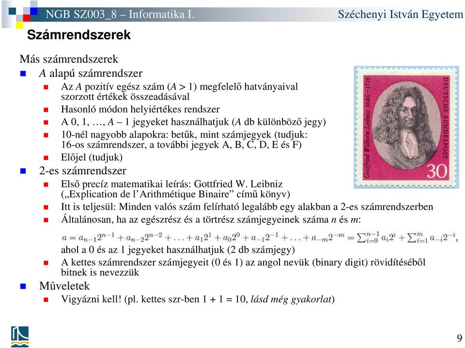 matematikai leírás: Gottfried W.