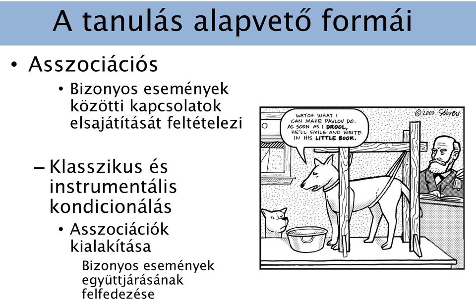 feltételezi Klasszikus és instrumentális kondicionálás