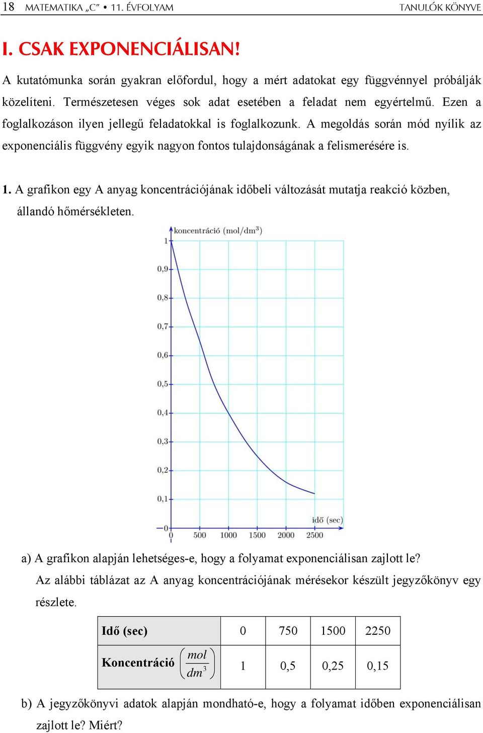 A megldás srán mód nyílik az expnenciális függvény egyik nagyn fnts tulajdnságának a felismerésére is. 1.