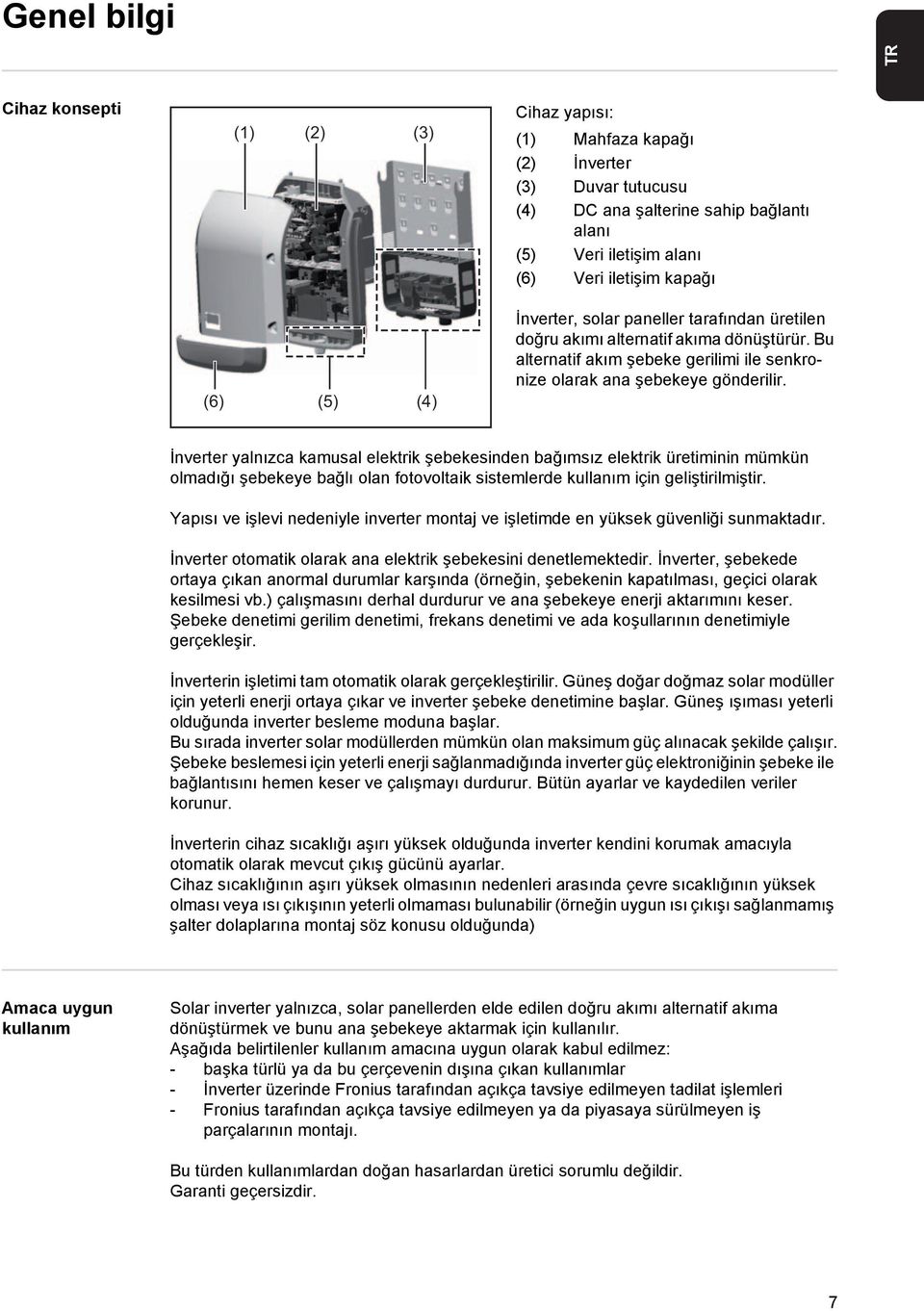 İnverter yalnızca kamusal elektrik şebekesinden bağımsız elektrik üretiminin mümkün olmadığı şebekeye bağlı olan fotovoltaik sistemlerde kullanım için geliştirilmiştir.