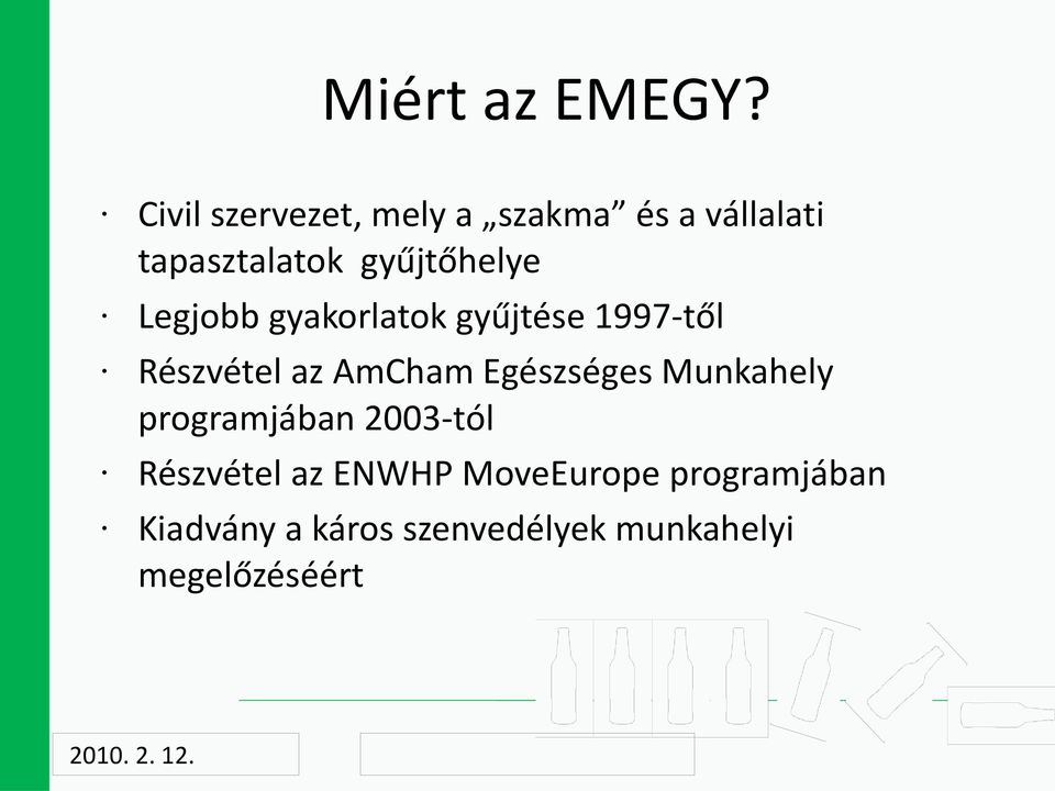 Legjobb gyakorlatok gyűjtése 1997-től Részvétel az AmCham Egészséges