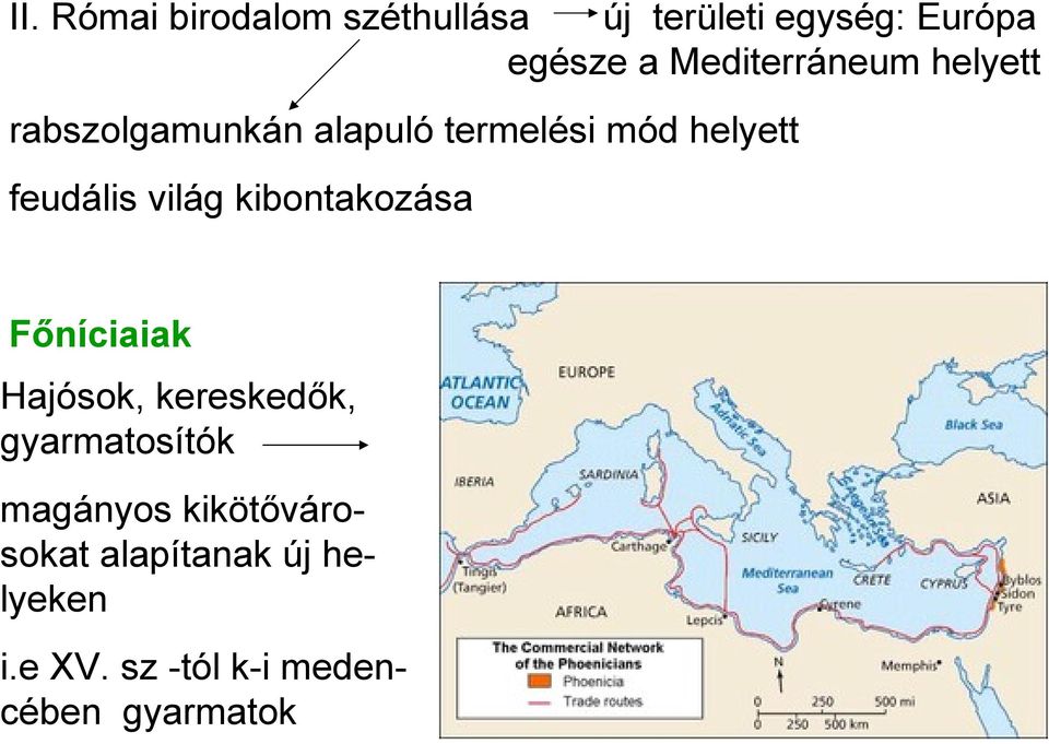 feudális világ kibontakozása Főníciaiak Hajósok, kereskedők, gyarmatosítók