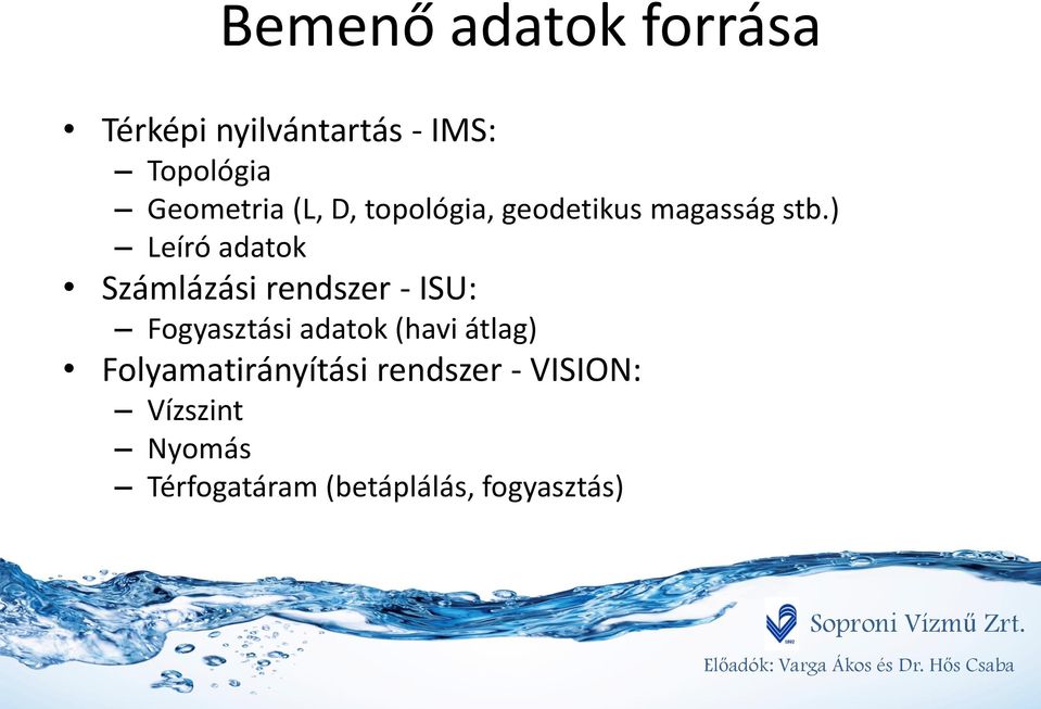 ) Leíró adatok Számlázási rendszer - ISU: Fogyasztási adatok (havi