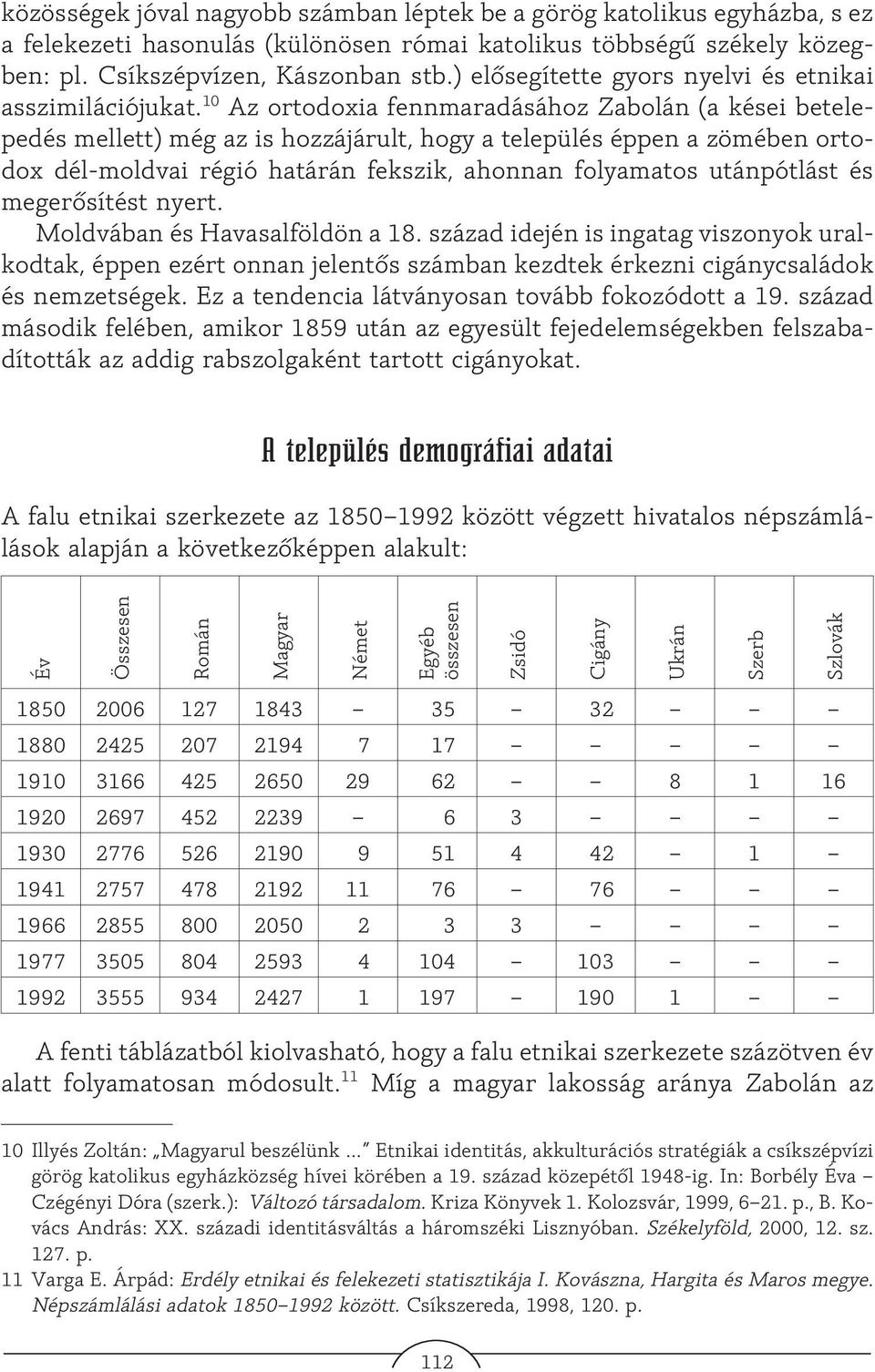 10 Az ortodoxia fennmaradásához Zabolán (a kései betelepedés mellett) még az is hozzájárult, hogy a település éppen a zömében ortodox dél-moldvai régió határán fekszik, ahonnan folyamatos utánpótlást