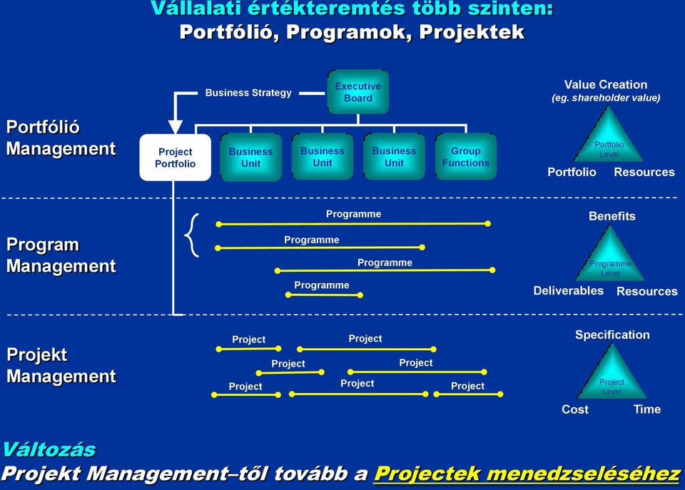 Level Resources Program Management Programme Programme Programme Programme Deliverables Benefits Programme Level Resources Projekt