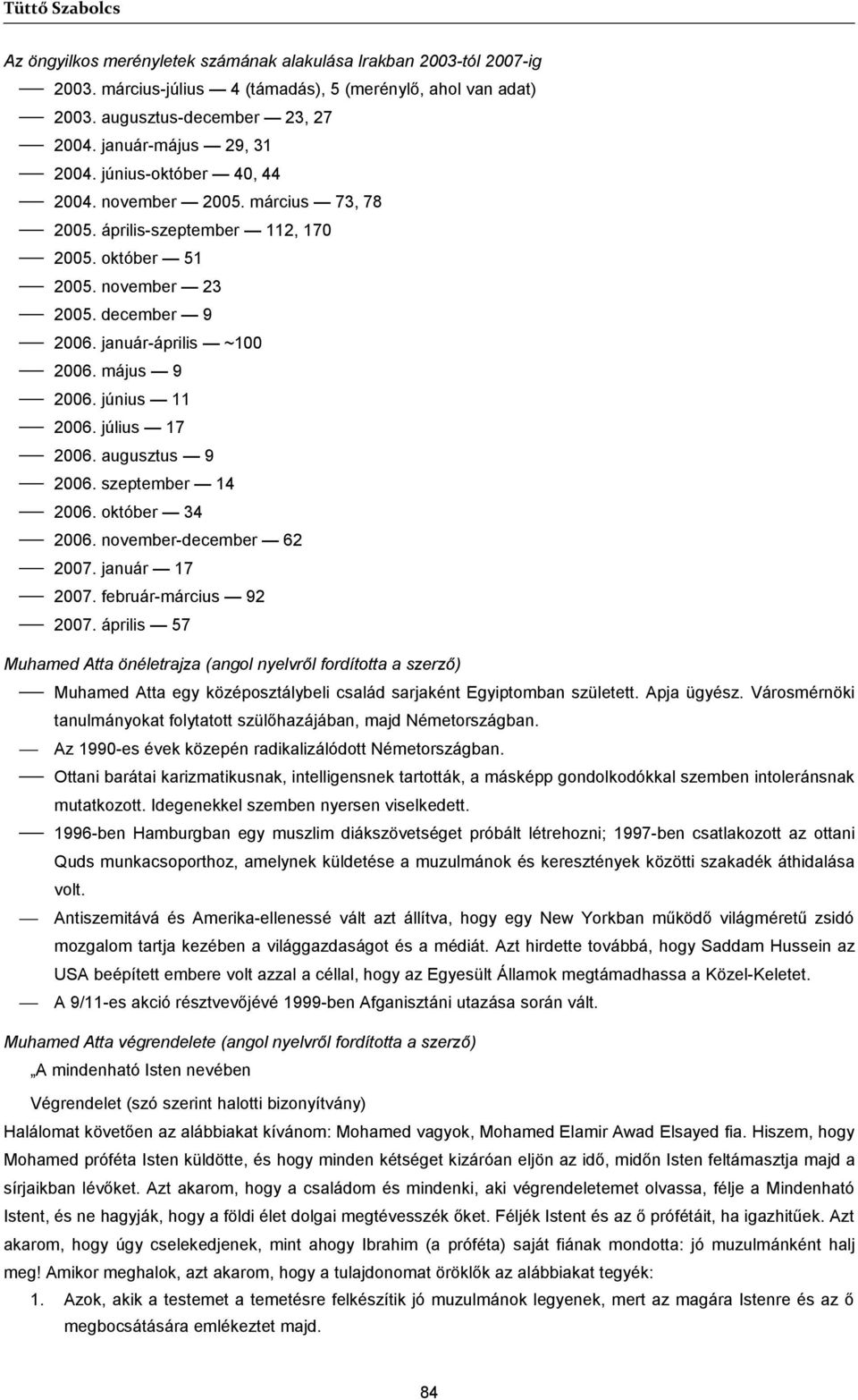 január-április ~100 2006. május 9 2006. június 11 2006. július 17 2006. augusztus 9 2006. szeptember 14 2006. október 34 2006. november-december 62 2007. január 17 2007. február-március 92 2007.