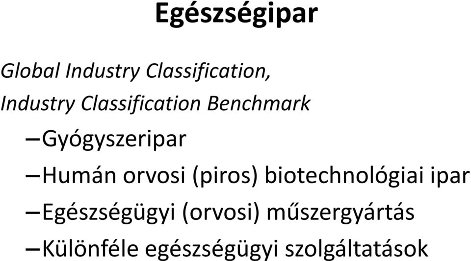 Humán orvosi (piros) biotechnológiai ipar