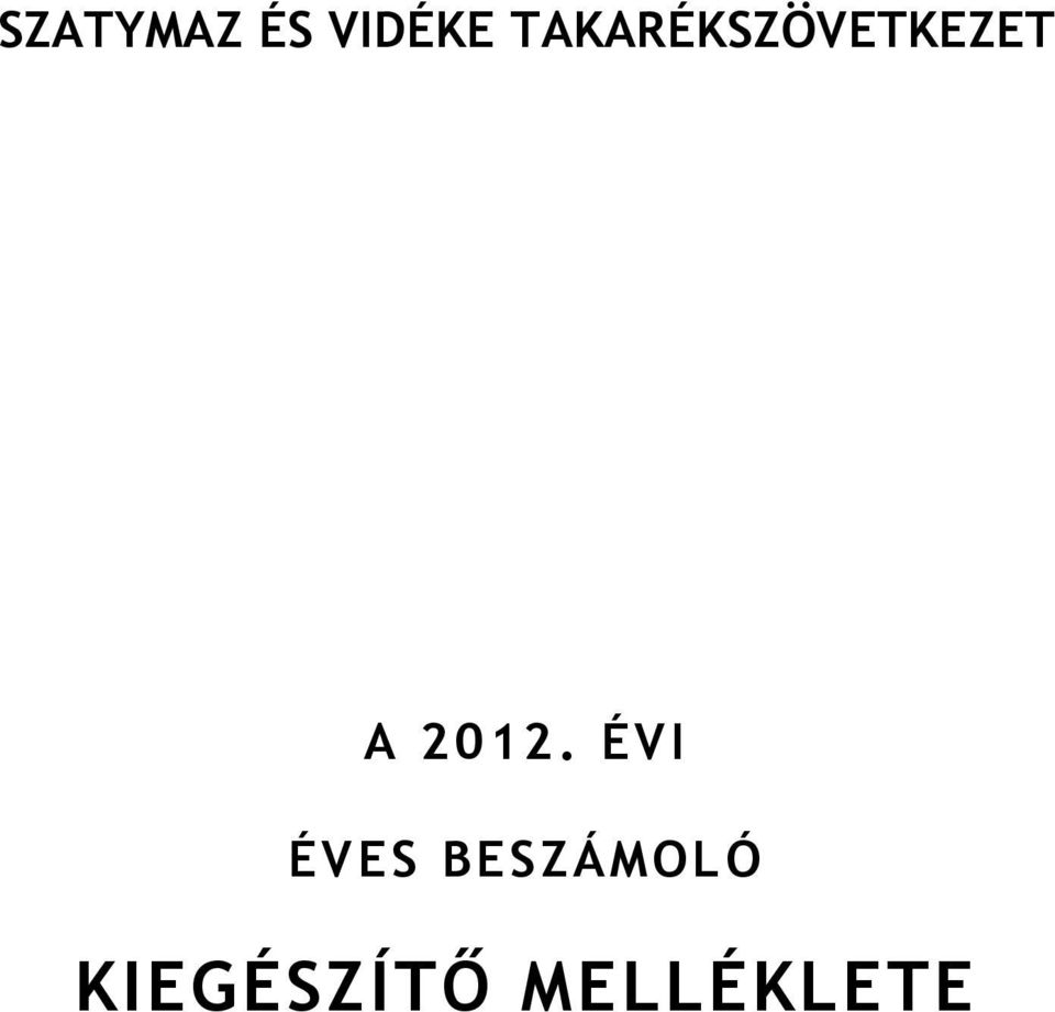 2012. ÉVI ÉVES