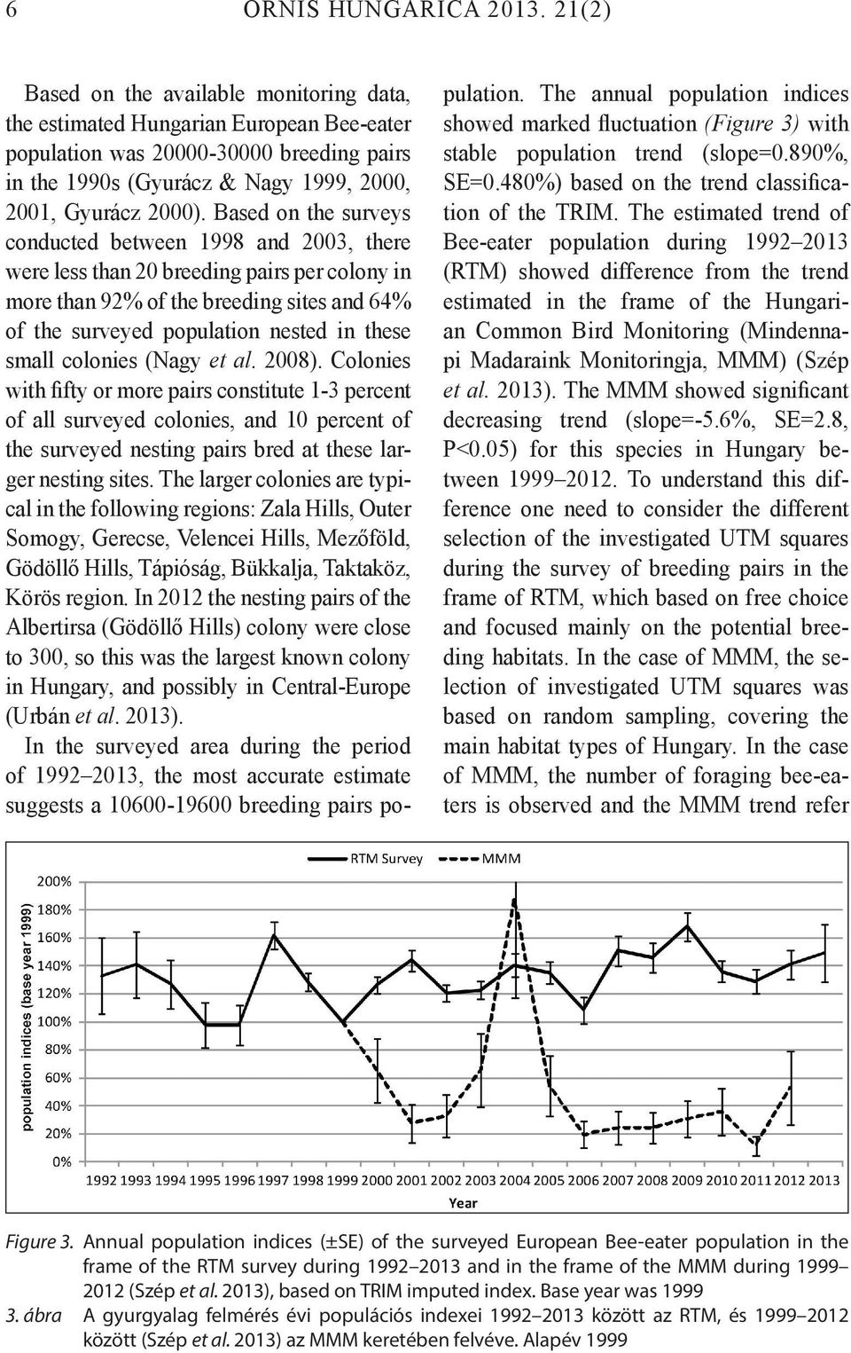 Based on the surveys conducted between 1998 and 2003, there were less than 20 breeding pairs per colony in more than 92% of the breeding sites and 64% of the surveyed population nested in these small