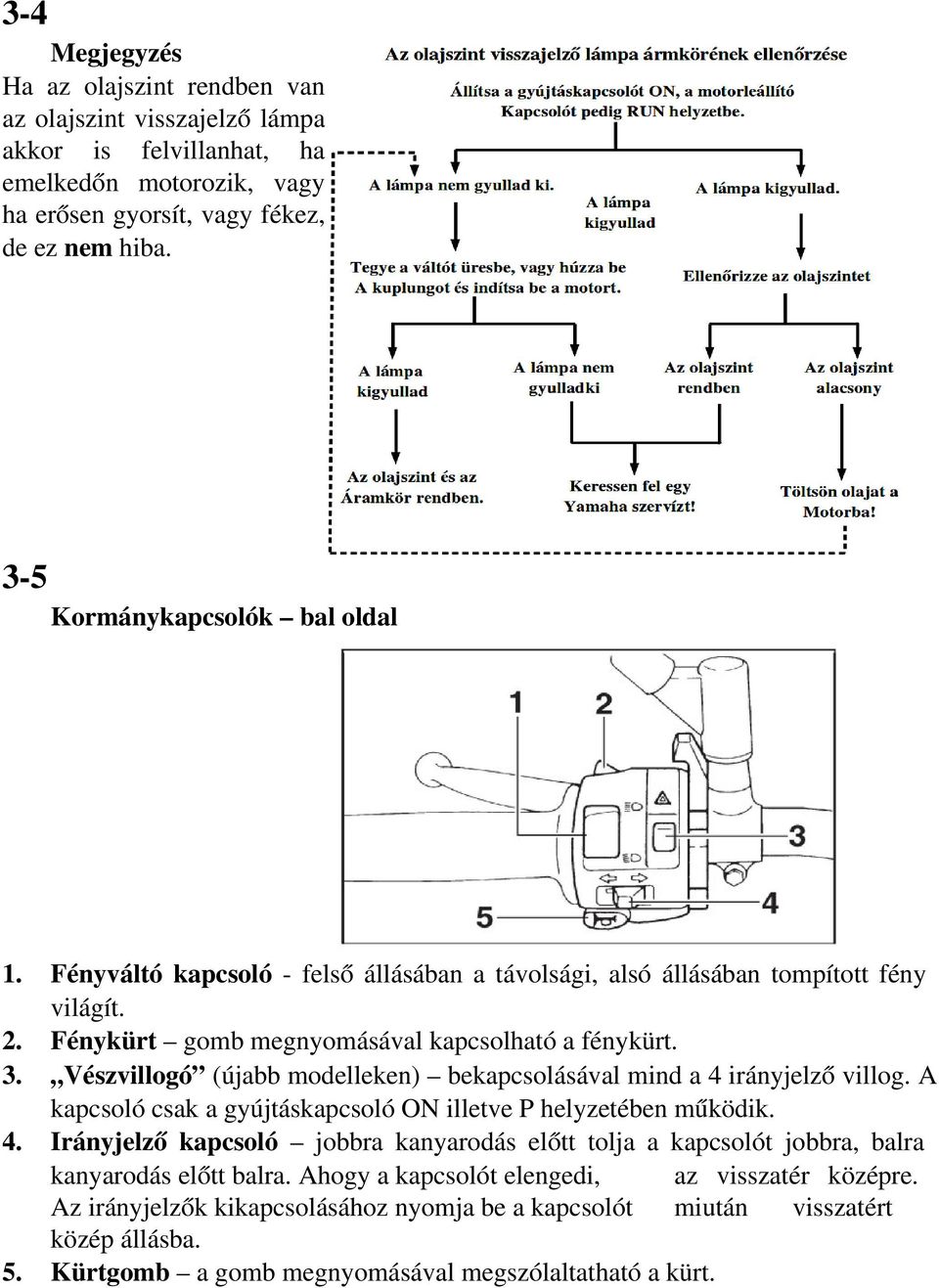 Vészvillogó (újabb modelleken) bekapcsolásával mind a 4 irányjelző villog. A kapcsoló csak a gyújtáskapcsoló ON illetve P helyzetében működik.