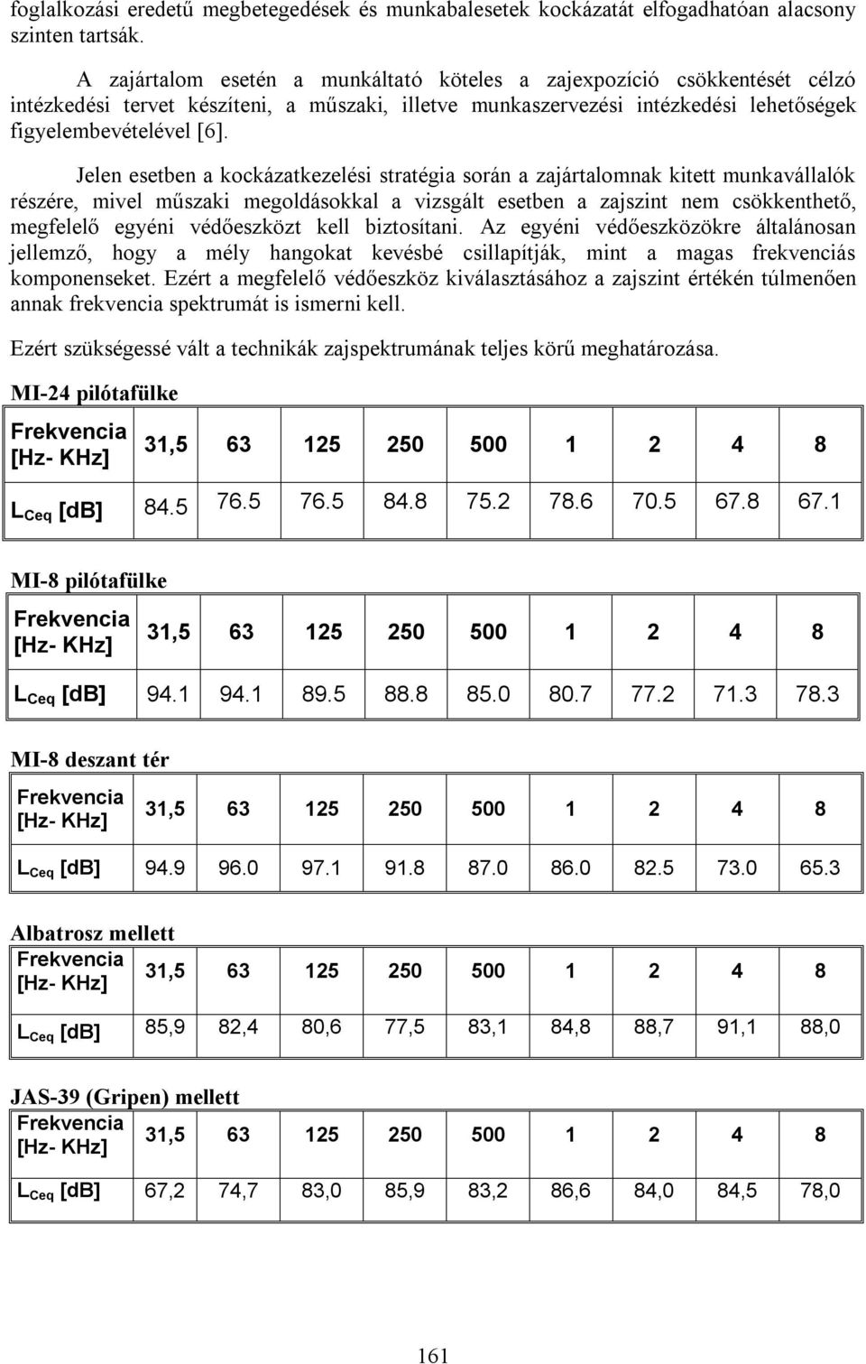 Jelen esetben a kockázatkezelési stratégia során a zajártalomnak kitett munkavállalók részére, mivel műszaki megoldásokkal a vizsgált esetben a zajszint nem csökkenthető, megfelelő egyéni védőeszközt
