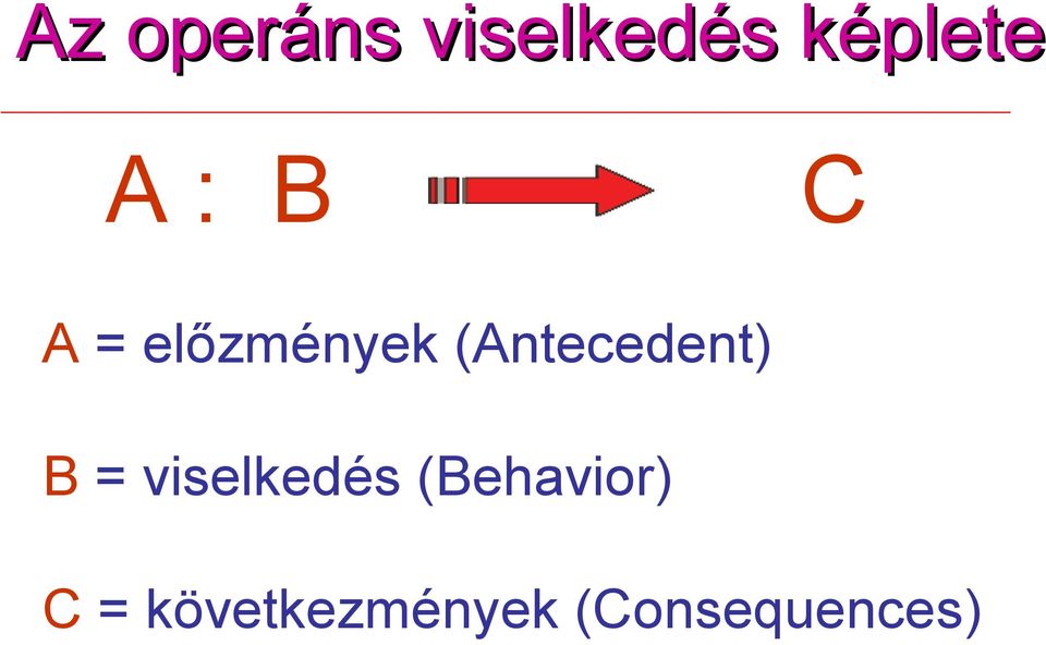 (Antecedent) B = viselkedés