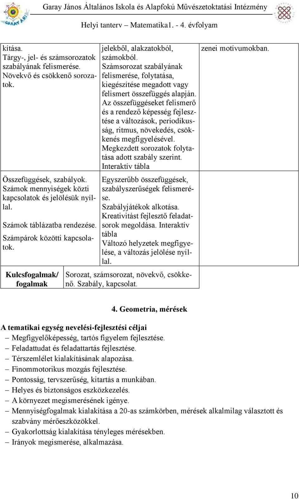 Számsorozat szabályának felismerése, folytatása, kiegészítése megadott vagy felismert összefüggés alapján.