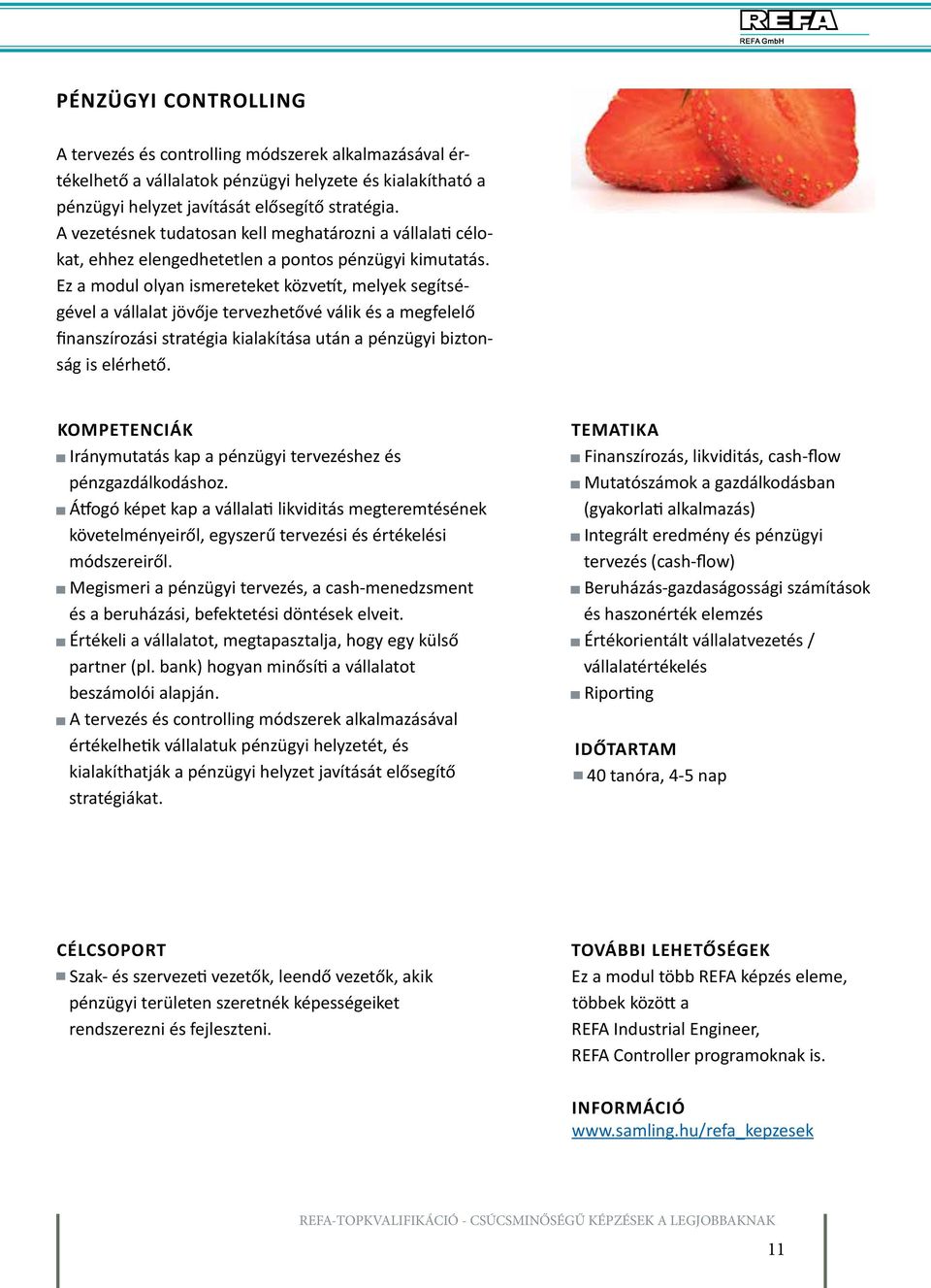 Ez a modul olyan ismereteket közvetít, melyek segítségével a vállalat jövője tervezhetővé válik és a megfelelő finanszírozási stratégia kialakítása után a pénzügyi biztonság is elérhető.