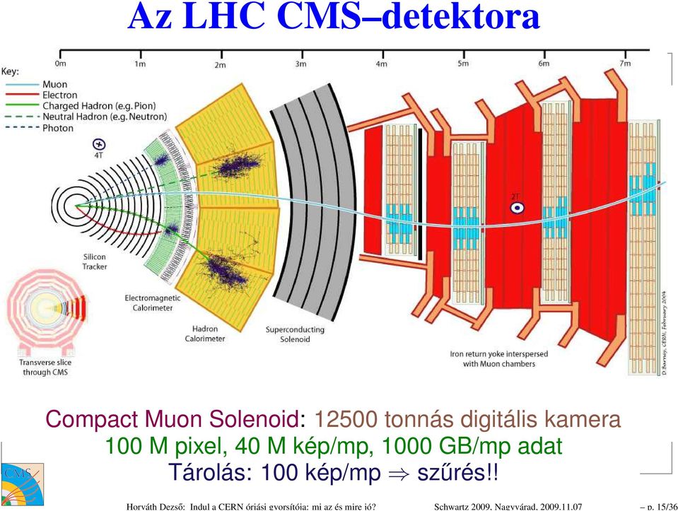15/36 Az LHC CMS detektora Compact Muon Solenoid: 12500 tonnás