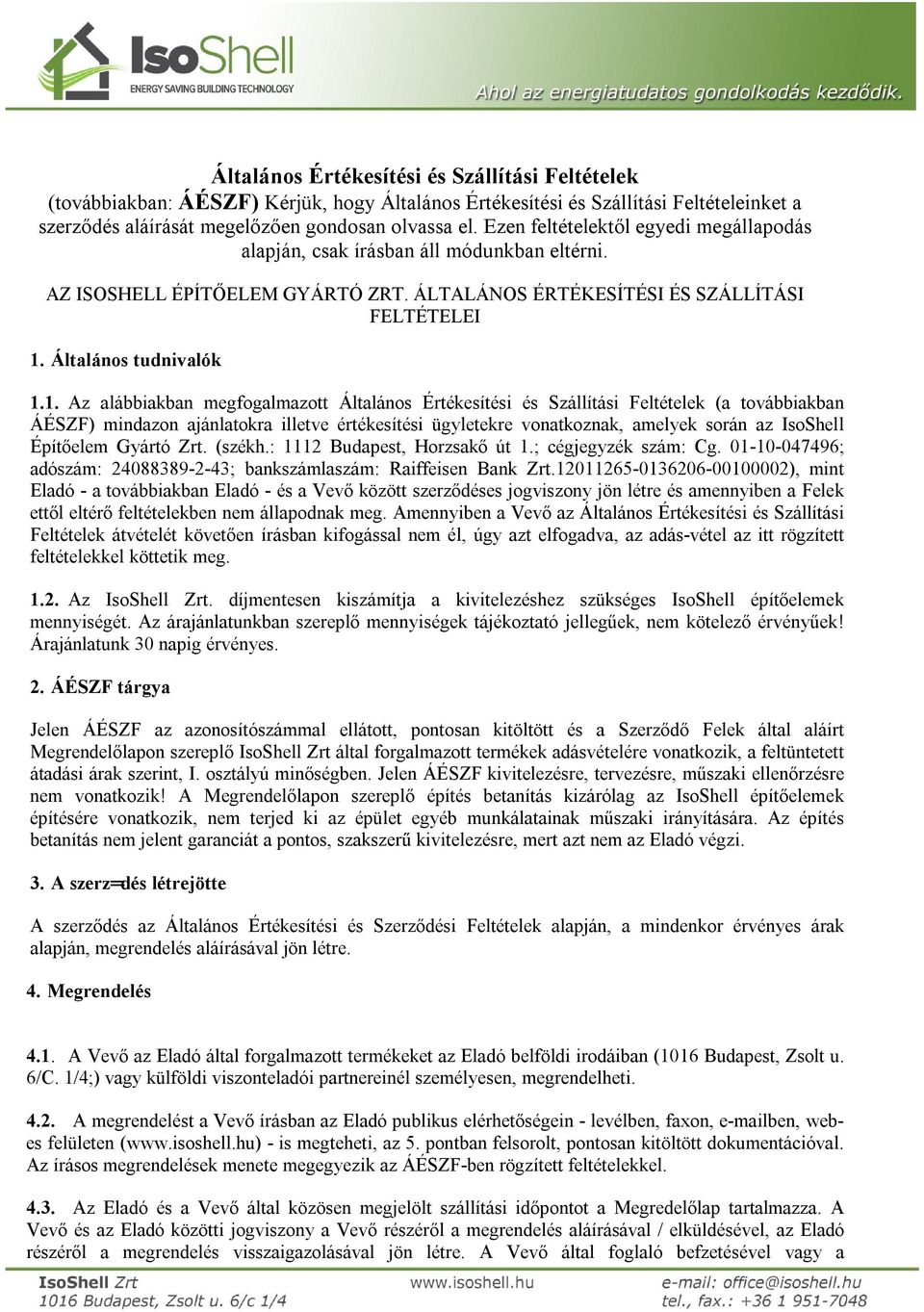 Általános tudnivalók 1.