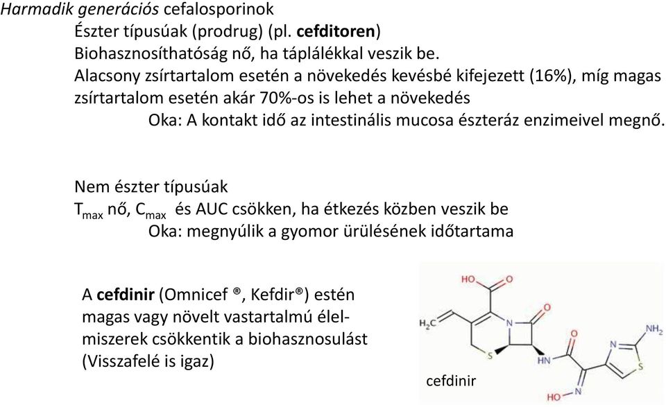 idő az intestinális mucosa észteráz enzimeivel megnő.