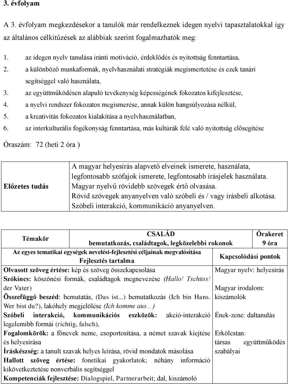 az együttműködésen alapuló tevékenység képességének fokozatos kifejlesztése, 4. a nyelvi rendszer fokozatos megismerése, annak külön hangsúlyozása nélkül, 5.