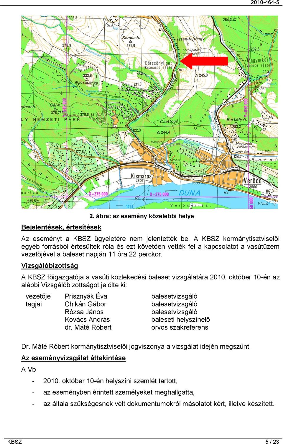 Vizsgálóbizottság A KBSZ főigazgatója a vasúti közlekedési baleset vizsgálatára 2010.